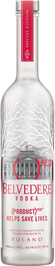 Belvedere Vodka Red - Klare Flasche 1 Liter