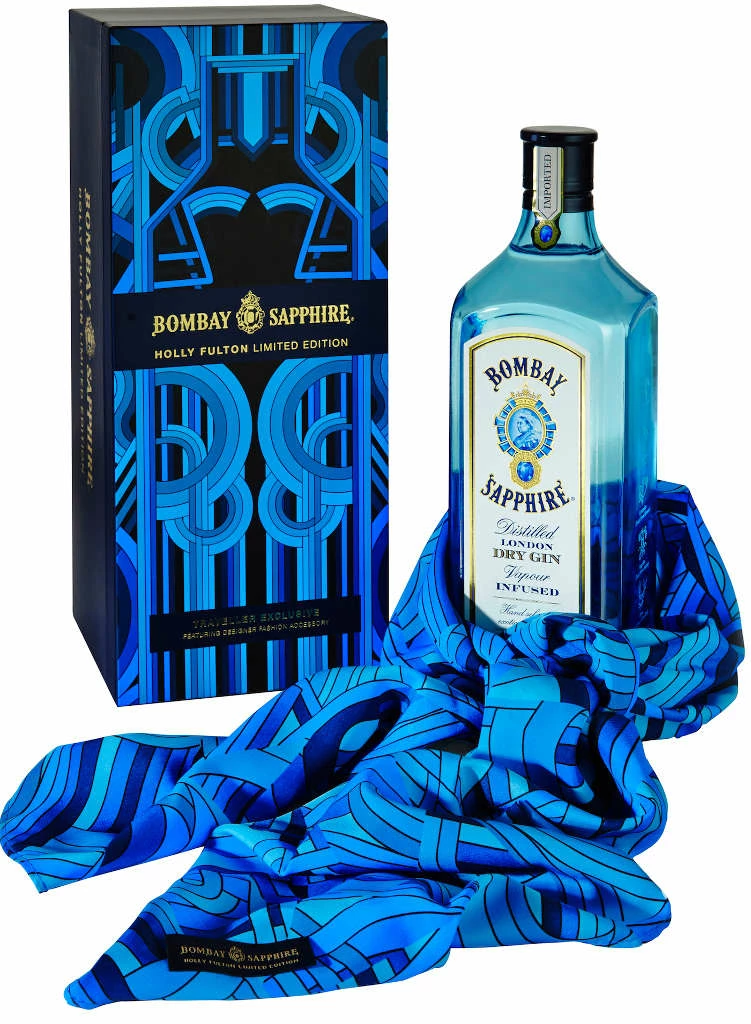 Bombay Sapphire Gin Holly Fulton 1 Liter Mit Schal 3 Bombay Sapphire Gin Holly Fulton 1 Liter Mit Schal