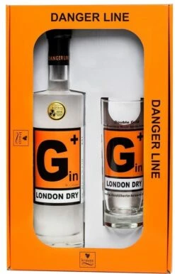 G+ Danger Line London Dry Gin 0,5 Liter Mit Glas