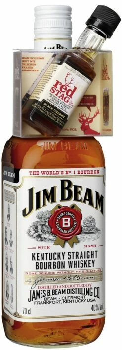 Jim Beam White Mit Red Stag Mini On-Pack 0,7 Liter