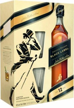 Johnnie Walker Whisky Black Label 12 Jahre 0,7 Liter Mit Glas -Double Wine Verkaufe johnnie walker whisky black label 12 jahre 0 7l in geschenkverpackung 4168