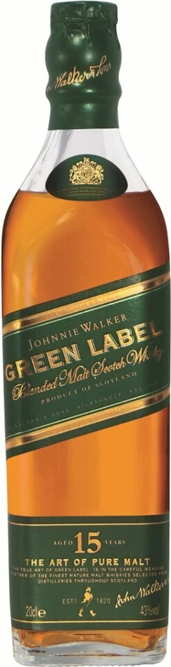 Johnnie Walker Whisky Green Label 15 Jahre 0,2 Liter