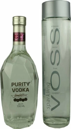 Purity Vodka 0,7l + Voss Wasser 0,8l Im Set