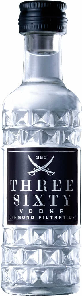 Three Sixty Vodka Diamond Size Mini 0,04 Liter 3 Three Sixty Vodka Diamond Size Mini 0,04 Liter